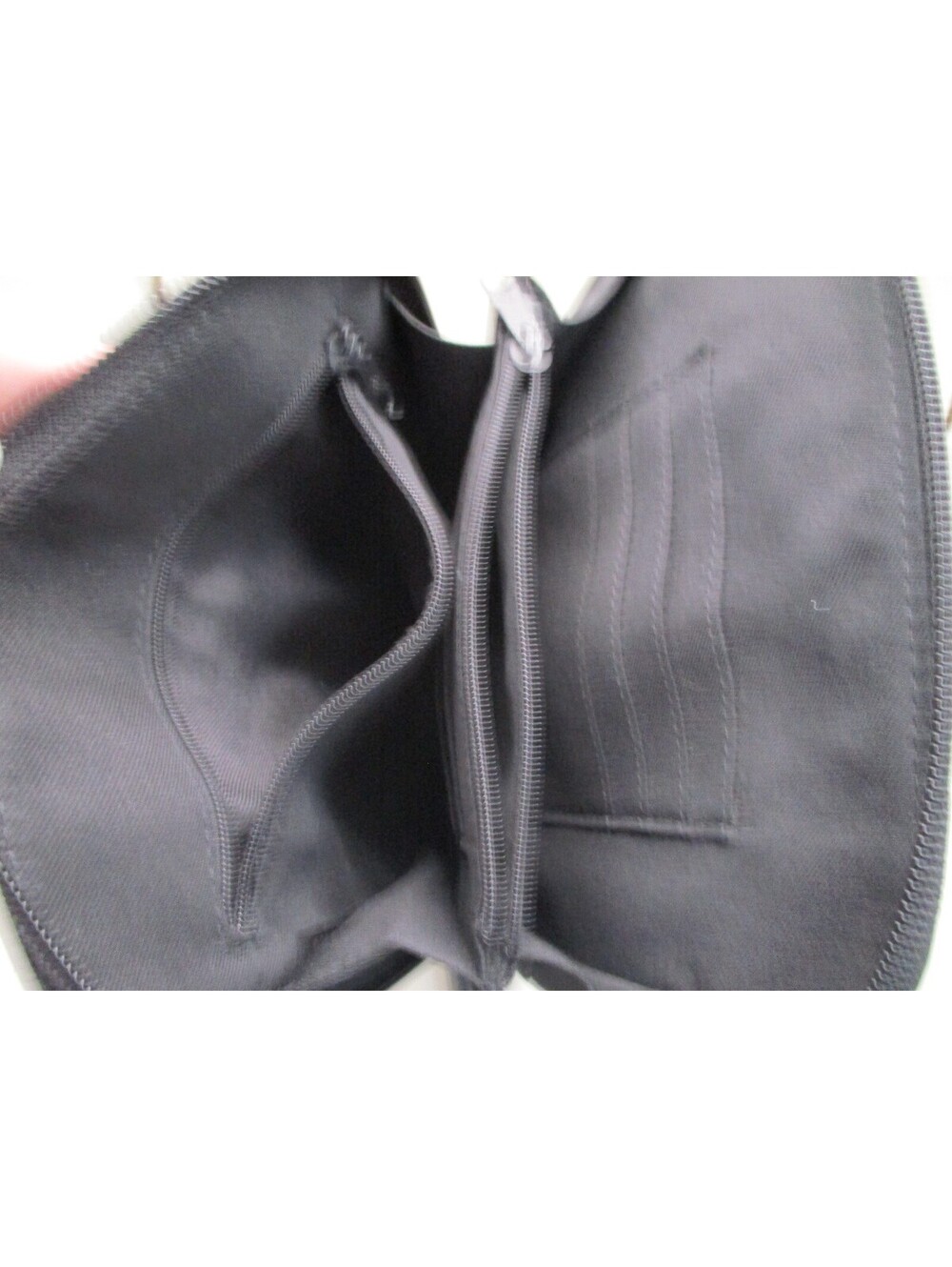 Vintage Fossil Black Pebbled Leather Crossbody Organizer Bag Travel Purse 75082 - Picture 4 of 4